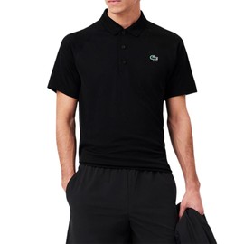 Lacoste Mens Ultra Dry Raglan Sleeve Polo Sport Short, Black, 4X-Large