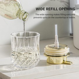 Glass Soap Dispenser Set - 2 Pack Glod Bathroom Hand Liquid Soap Dispensers,Modern Home Soap Dispenser for Bathroom,Kitchen