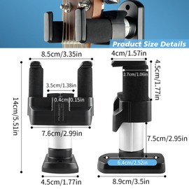 Guitar Wall Mount Rack, Guitar Hanger Wall Mount with Guard, Anti-Slip, Rotatable, Vibration-Proof Design for Folk Guitars, Electric Guitars, Ukulele, Space-Saving Instrument Holder (1PCS)