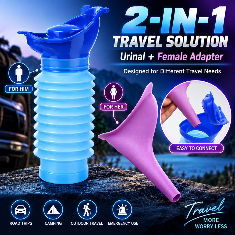Portable Travel Urinal for Emergency Use – Shrinkable Reusable Urine