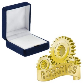 Crown Awards Robotics Pins, Robotics Pin with Blue Velvet Presentation Case, 10 Pack, Prime