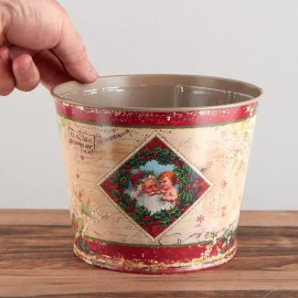 5-1/4" Metal Santa Planter