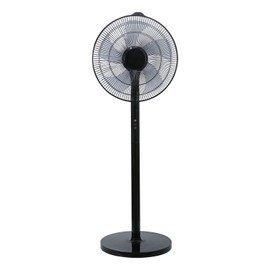 Simple Deluxe 16 Inches Stand Fan with Pedestal Base, Height Adjustable Pedestal Fan with Remote Control, Free Standing Fan with 90-Degree Oscillating 12-Speed Settings, Black