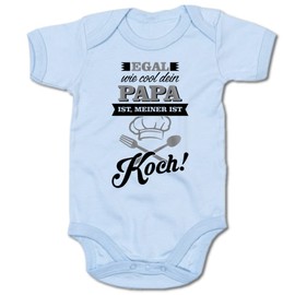 G-graphics 250.0894 Baby Bodysuit "Egal, wie cool dein Papa ist, meiner ist Koch!", blue, 0-3 Monate