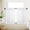 KOUFALL Kitchen Curtains 36 Inch Length,White Linen Light Filtering Semi