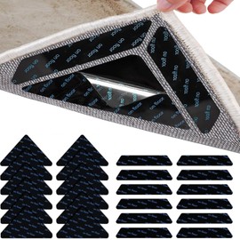 YAYUSI 24 Pcs Pinzas para Alfombras Antideslizante, Cinta Adhesiva Antideslizante, Pinzas de Sujeción, Pegatinas para Alfombras Tapetes Infantiles Almohadilla de Agarre, Lavable y Reutilizable
