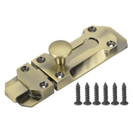 PATIKIL Barrel Bolt Latch, 4 Inch Solid Slide Door Lock Zinc Alloy Security Bolt Latch Vintage Gate Latches for Barn Warehouse, Bronze