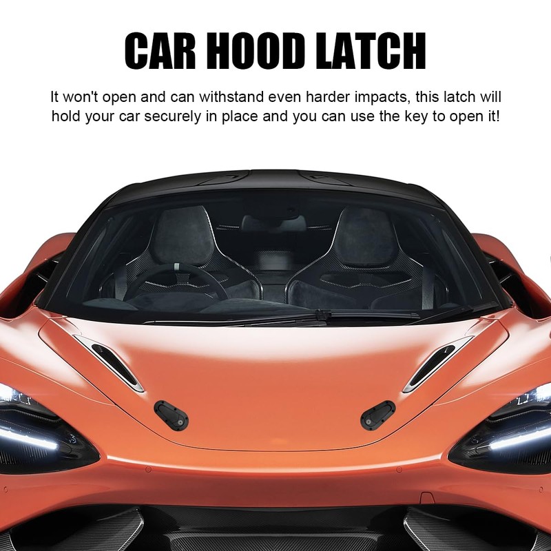 Yourkar Flush Hood Latch & Pin Kit, Durable Engine Bonnet
