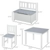 Qaba 4-Piece Childrens Table Set with Kids Storage Bench -