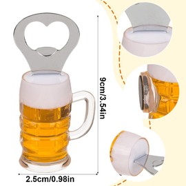 LONZIKP 3er Pack Lustig Magnet-Flaschenöffner Bierglas mit Kühlschrankmagnet