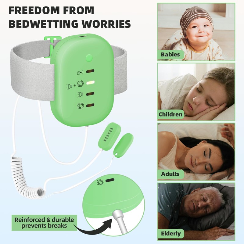 Bed Wetting Alarm for Boys and Girls - USB Rechargeable,
