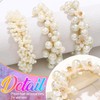 BARTOSI Pearl Hair Ties White Beaded Hair Scrunchies Elastic Ponytail