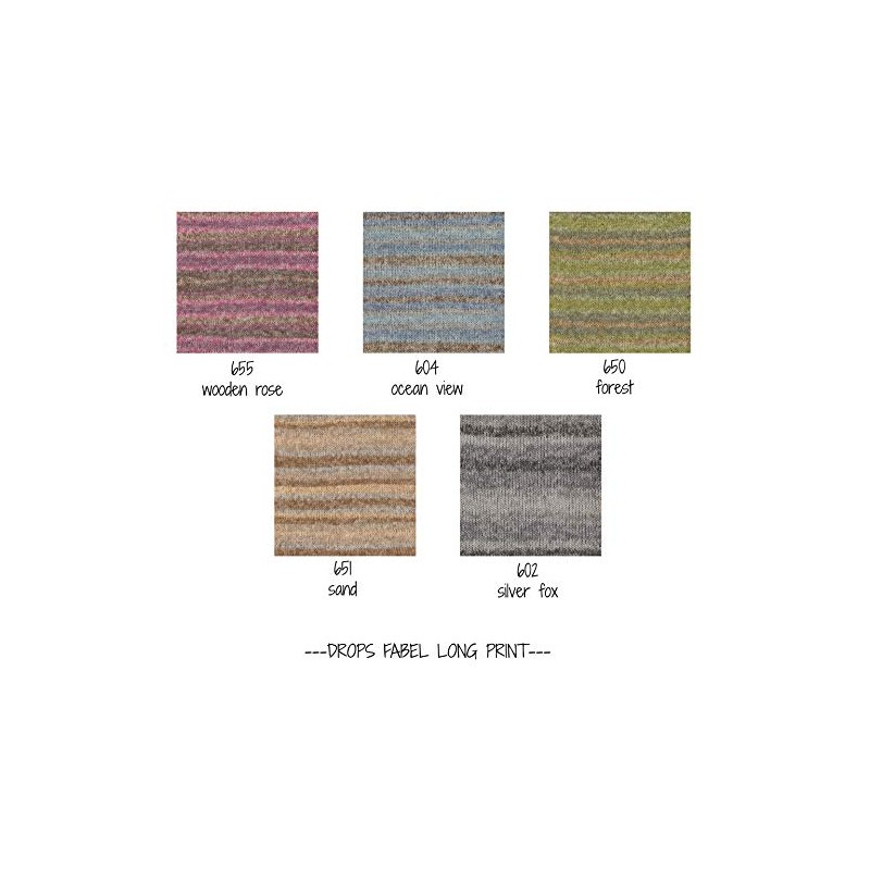 Drops Fabel Long Print - Silver Fox (602)