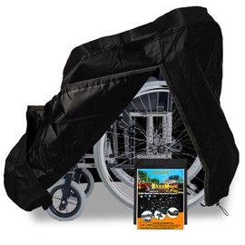 Wheelchair Protective Cover, Manual Wheelchair Cover, 600D Oxford Fabric, Lightweight, Waterproof, Protection for Mobility Scooter Against Dust, Dirt, Snow, Rain, Sun Rays, 100 x 100 x 75 cm (Black)