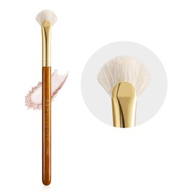 ROWNYEON CM166 Highlight Brush, Fan-shaped, Short Fan, Highlight Brush, Natural Bristle, Red Desert Series, Easy to Use, Professional, Skin-friendly, Portable, Lightweight, Soft, For Beginners