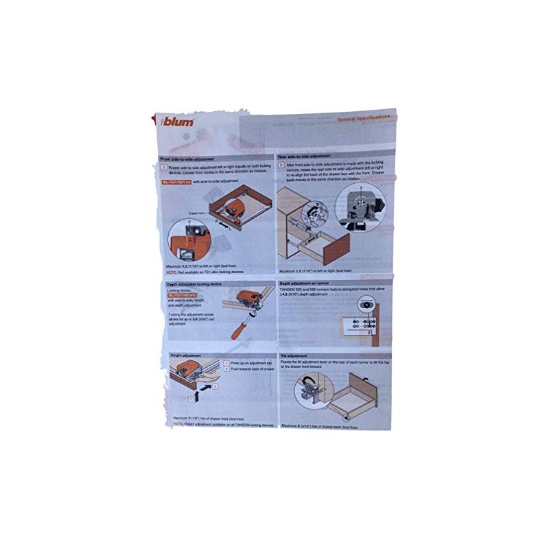 Side to Side Adjustable Locking Device for 563/569 Series Blum