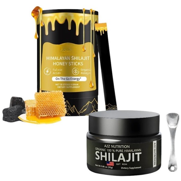 Unbranded Himalayan Shilajit Sticks with Organic Honey + Shilajit Resin