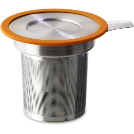 FORLIFE Brew-in-Mug Extra-Fine Tea Infuser with Lid, Orange