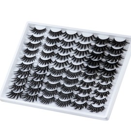 False Eyelashes Reusable 3D Faux Mink Lashes Fluffy Thick Natural Look Fake Eyelashes Handmade Wispy Soft Long Dramatic Eyelashes for Eye Makeup Eyelashes Extension (6 Styles 30 Pairs)