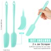 Patelai Long Handle Silicone Jar Spatula Non-Stick Rubber Scraper Heat