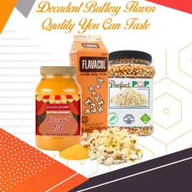 Perfectware Popcorn Kit- (Includes 35oz Popcorn Season Salt, 4lbs Yellow Kernels, and 32oz Butter Flavored Coconut Oil, Plain,PW-Popcorn Kit-3
