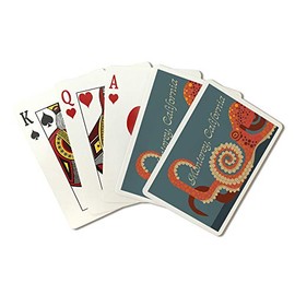 Monterey, California - Octopus - Geometric 104162 (Playing Card Deck - 52 Card Poker Size with Jokers)