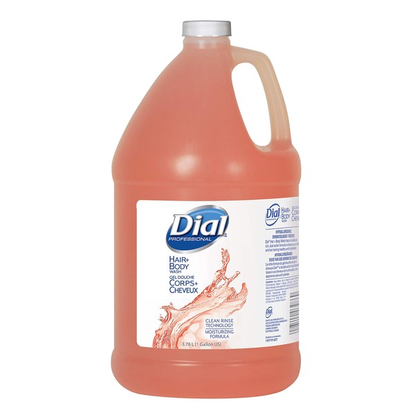 Dial Professional Hair + Body Wash, 1 Gallon Refill Bottle (Pack of 4)