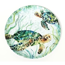Sigrid Olsen Sea Turtle Melamine Serving Platter 11 inches by 11 inches, Multicolor, 11x11