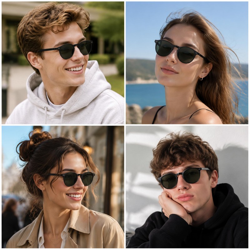 MOSTAR Classic Round Polarised Sunglasses UV400 Protective Lens with Acetate