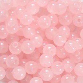 Pack of 50 8 mm Natural Rose Quartz Beads with Hole, Gemstone for Threading, Pink Beads, Loose Round Stone Beads, Natural Stone Beads for DIY Bracelet, Necklace, Jewellery Making Accessories