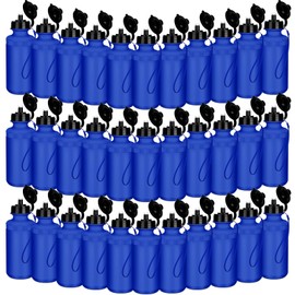 Ziliny 72 Pcs Sports Water Bottles Bulk 20 oz Plastic Water Bottles Reusable Squeeze Water Bottles Team Bottles with Pull Top Cap for Adults Kids Outdoor Cycling Fitness(Blue)