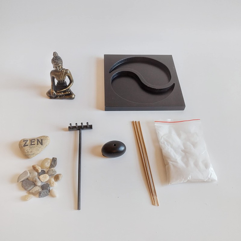 Japanese Miniature Zen Garden Set for Meditation, Home Decor or