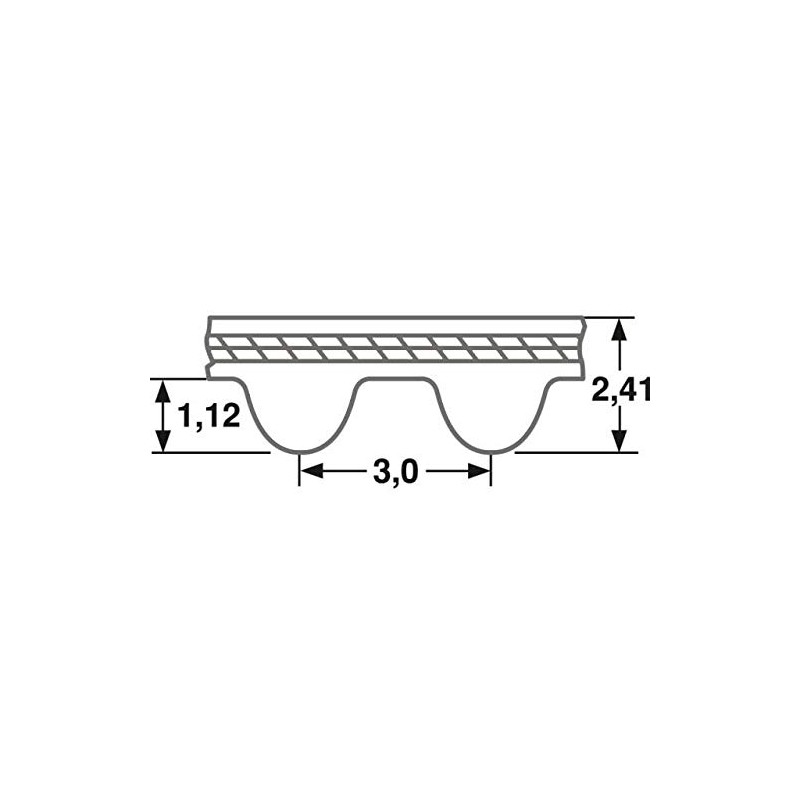 Gates Toothed Flat Belt Synchronous Belt Powergrip GT3 Profile: 255-3MGT