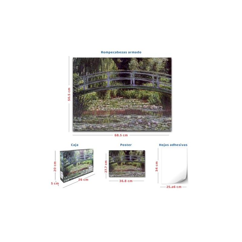 FLINK Rompecabezas Monet Puente Japones 1000 Piezas
