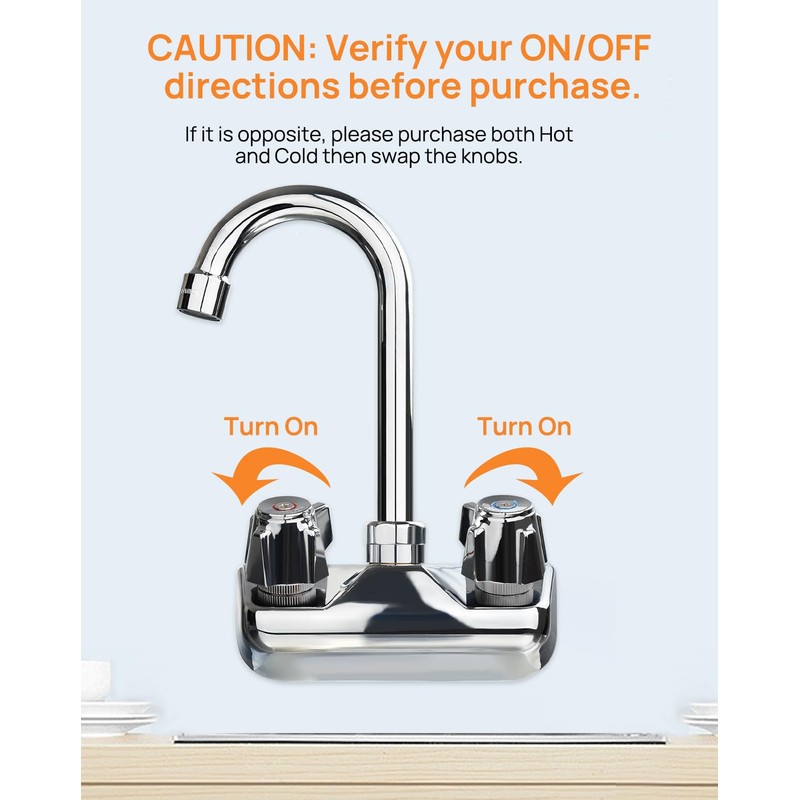 sepaitek Hand Wash Sink Faucet Handle Kit, Commercial Faucets Parts