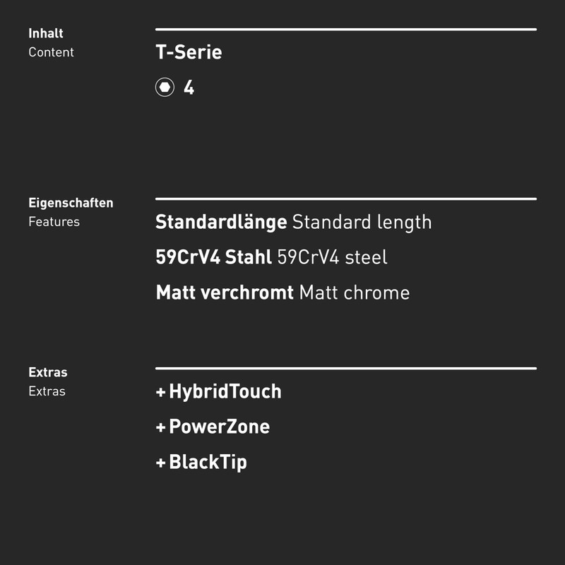 INBUS® 70075 T-Handle Screwdriver 4 mm, with HybridTouch - Made