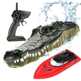 PowerTRC 2 in 1 Remote Control Speed Boat Crocodile 2.4Ghz | RC Toy Speed Boat for Pools and Lakes | Rechargeable Battery | Fun Prank Gift for Boys & Girls