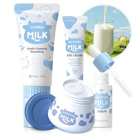 Kit Cuidado Facial Leche Niñas Set Regalo Adolescentes Limpiador Sérum Crema Contorno Ojos Viaje Niños Años Reduce