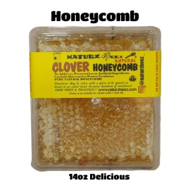 NATURZ BEEZ HONEYCOMB HONEY 14oz / 360g 100% PURE UNFILTERED HONEY