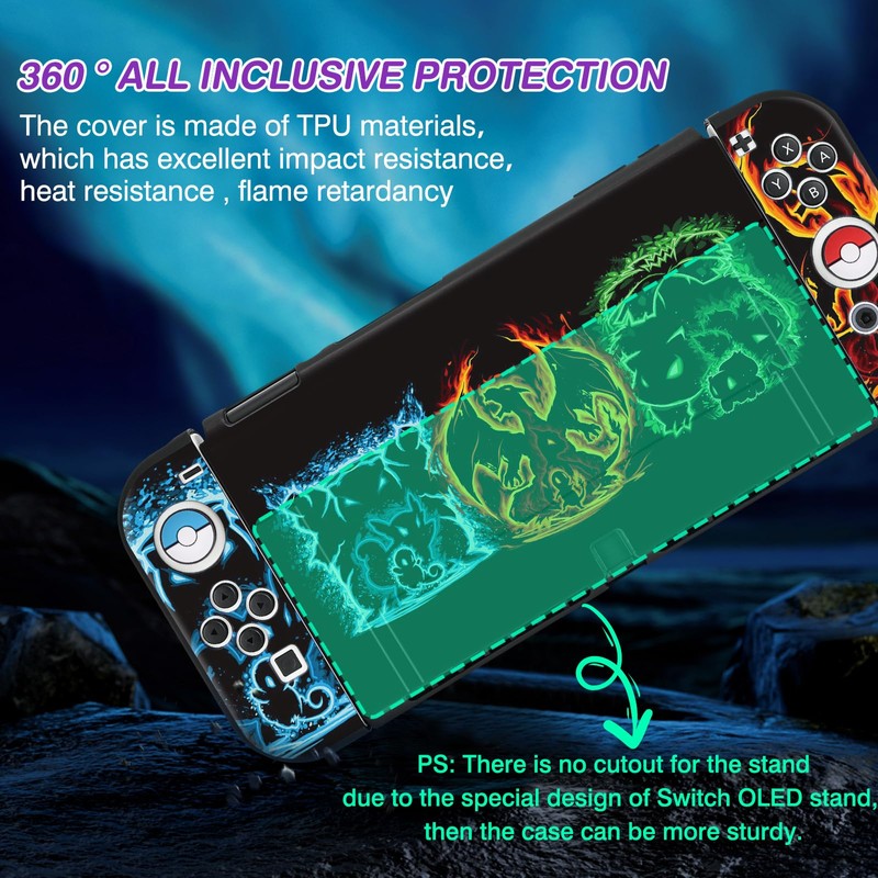 DLseego Protective Case for Switch OLED,Slim Soft Protective Shell Dockable