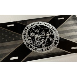 Laser US Flag & Diamond Etched Florida FL State Car Tag Front License Plate Gift
