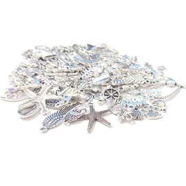 CHuangQi 200pcs Bulk Lots Jewelry Making Charms, Mixed Smooth Metal Charms, Pendants Bracelet Necklace Jewelry Making and DIY Craft Accessories