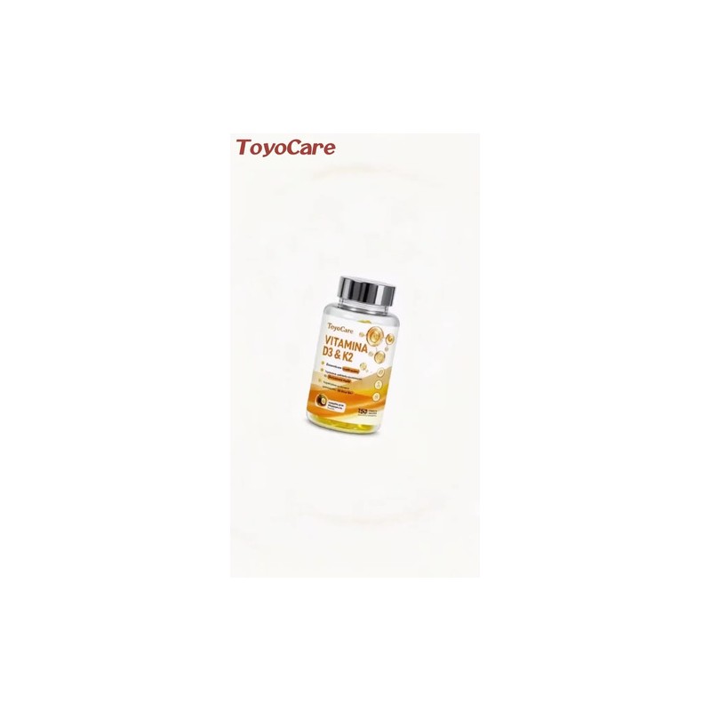 Toyocare Suplemento De Vitamina D3 Y K2 Mk-7, 150 Cápsulas