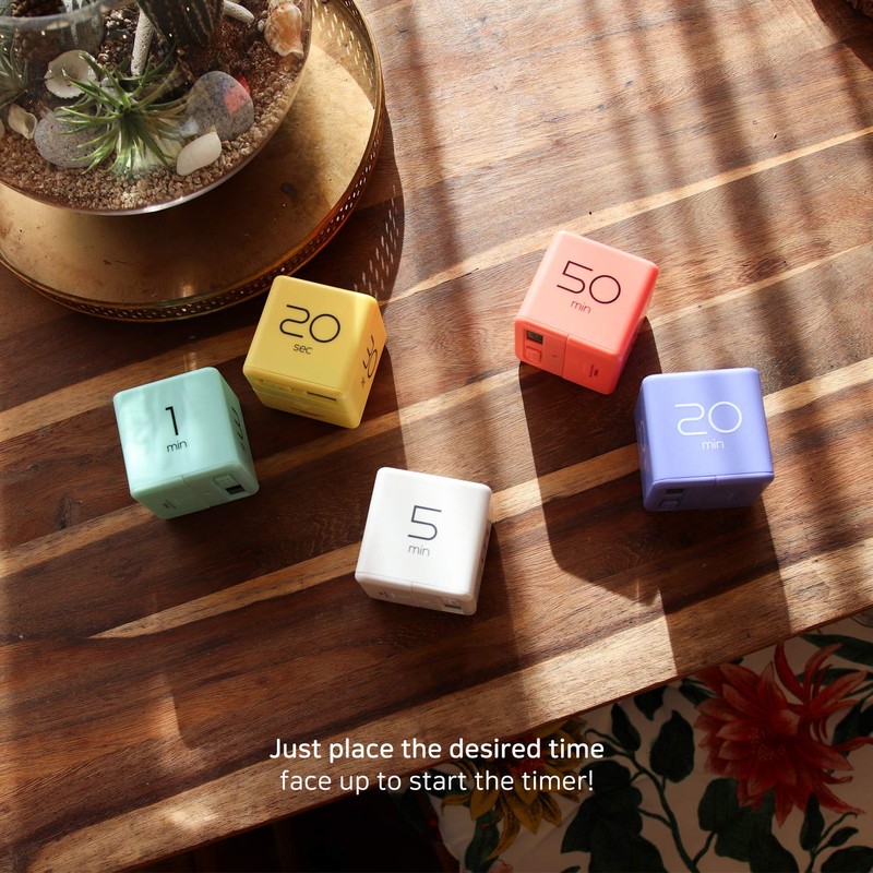 mooas Cube Timer (Yellow), Timers Cube Flip Block Timers Productivity
