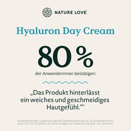 NATURE LOVE® Hyaluronic Day Cream - 50 ml Moisturising Cream - 100% Natural Cosmetics - Day Cream with Hyaluronic Acid, Spirulina, Glycerine and Lipids - Moisturising - Vegan, Natural Ingredients