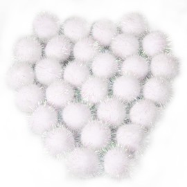 VAPKER 30 Pcs Cat Toys - Sparkle Balls, Extra Large 2 Inch Glitter Balls, White Color
