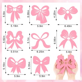 Teling 48 Pcs Pink Bow Party Hanging Swirls Decorations Bow Coquette Birthday Decorations for Bachelorette Party Decor