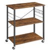VASAGLE Kitchen Shelf on Wheels, Serving Cart with 3 Shelves,