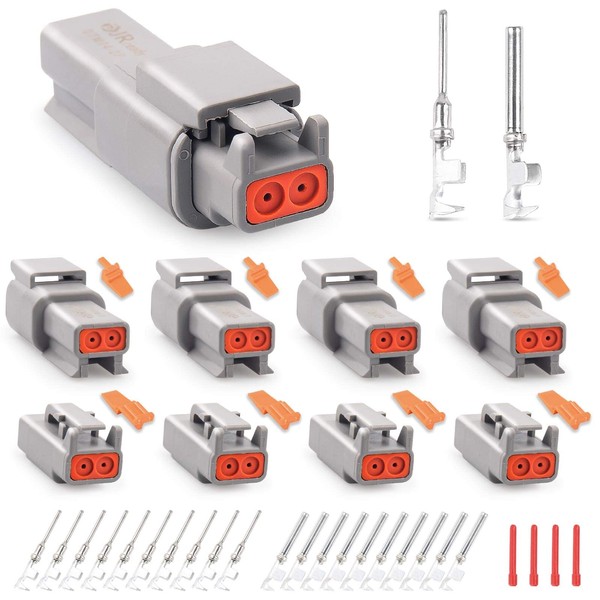 JRready Deutsch DTM Connectors kit 2 Pin Gray Waterproof 4Sets