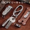 KeyUnity Carabiner Keychain Titanium KM08 S-Shape Carabiner Silver Double-Ended Opening